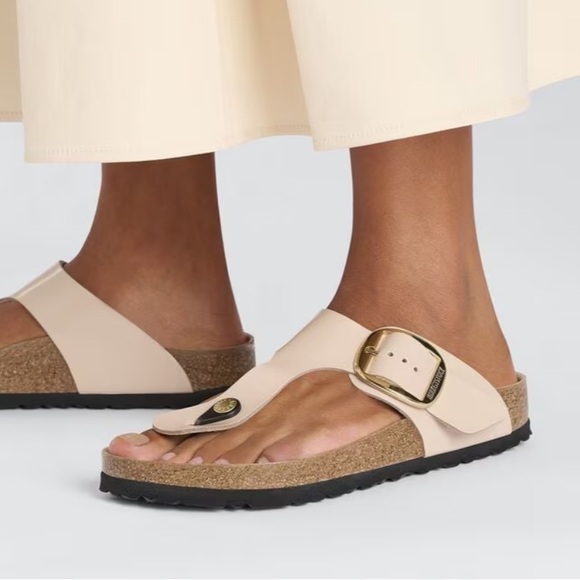 Birkenstock Gizeh Big Buckle Natural Leather Sandals - Cream - Picture 2 of 8